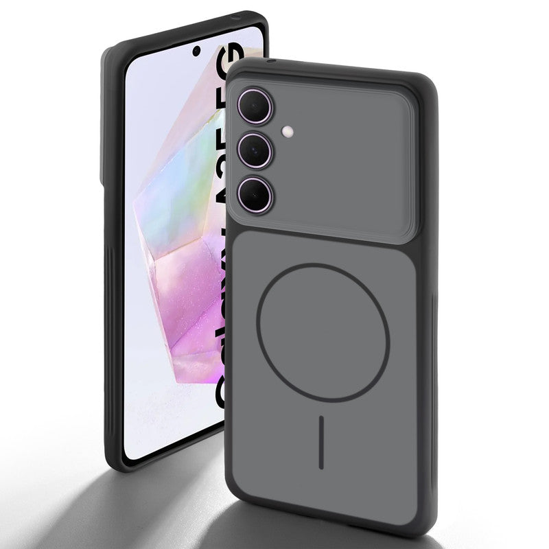 Dual tone silicone Black back cover for Samsung A35 5G showing camera protection and design