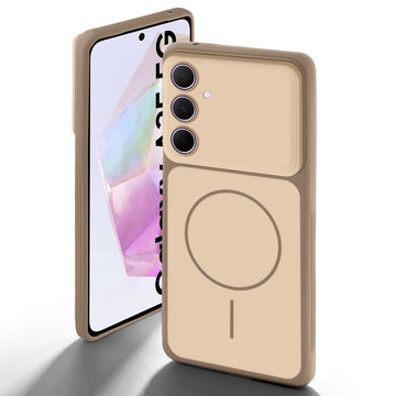 Dual tone silicone Brown back cover for Samsung A35 5G showing camera protection and design