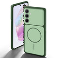 Dual tone silicone Green back cover for Samsung A35 5G showing camera protection and design