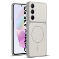 Full protective dual tone White silicone case for Samsung A35 5G showing front and back design coverage