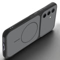 Slim silicone Black phone case for Samsung A36 5G side angle view showing grip texture and precise cutouts