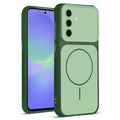 Full protective dual tone Green silicone case for Samsung A36 5G showing front and back design coverage