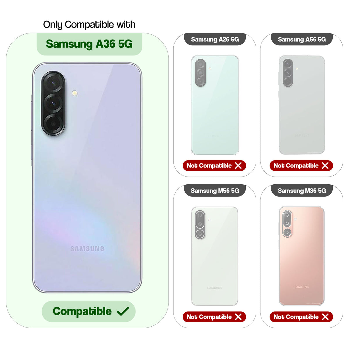 Hybrid Hard Back Case For Samsung A36 5G