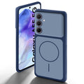 Dual tone silicone Blue back cover for Samsung A55 5G showing camera protection and design