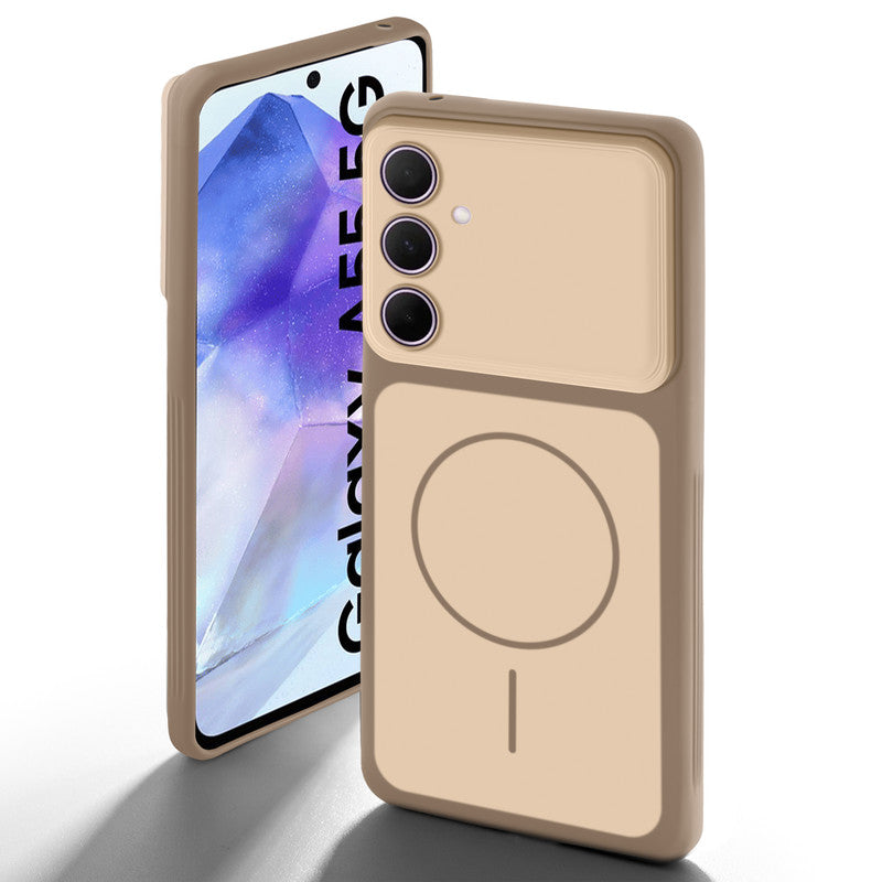 Dual tone silicone Brown back cover for Samsung A55 5G showing camera protection and design
