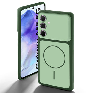 Dual tone silicone Green back cover for Samsung A55 5G showing camera protection and design