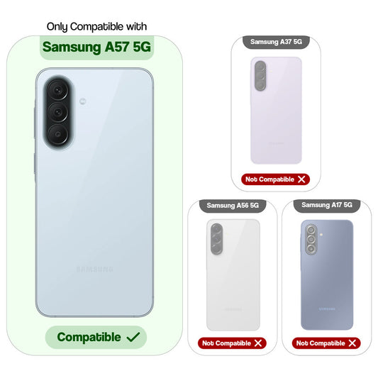 Clear Protective Back Cover with Flexible Sides and Hard Back for Samsung A57 5G