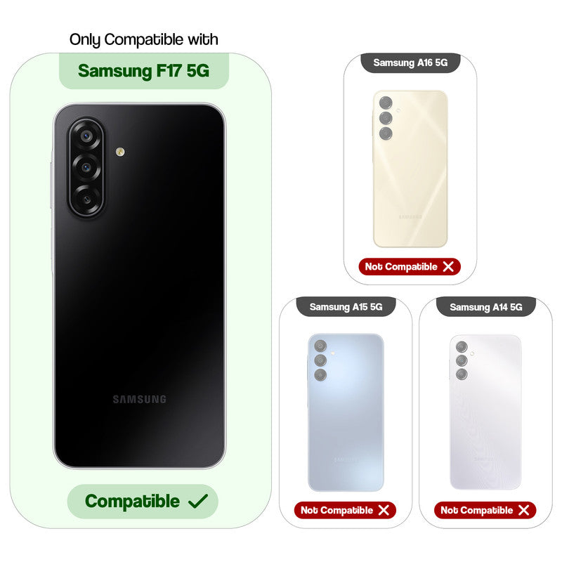 Shockproof Hybrid Transparent Phone Case For Samsung F17 5G with Hard Back and Soft Bumper for Maximum Protection