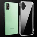 Transparent anti-yellow hard back case fitted on Samsung F70e 5G showing full back coverage and camera protection