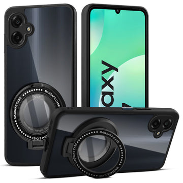 Soft Frame Clear Case Ring Holder Kickstand For Samsung M07