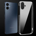 Transparent anti-yellow hard back case fitted on Samsung M07 showing full back coverage and camera protection