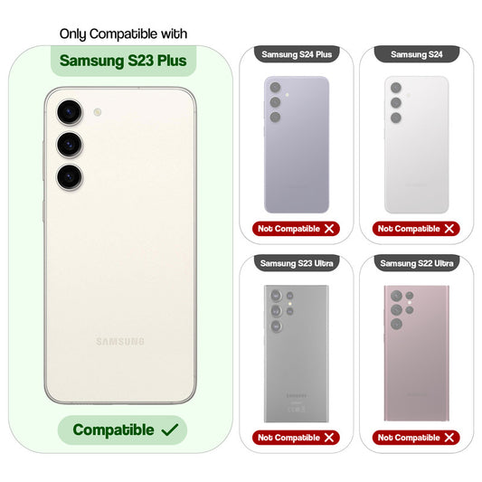 Shockproof Hybrid Transparent Phone Case For Samsung S23 Plus 5G with Hard Back and Soft Bumper for Maximum Protection