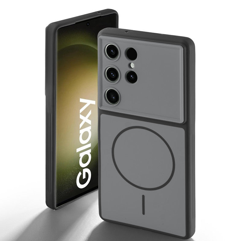 Dual tone silicone Black back cover for Samsung S23 Ultra 5G showing camera protection and design