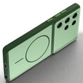 Slim silicone Green phone case for Samsung S23 Ultra 5G side angle view showing grip texture and precise cutouts