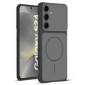 Full protective dual tone Black silicone case for Samsung S24 5G showing front and back design coverage