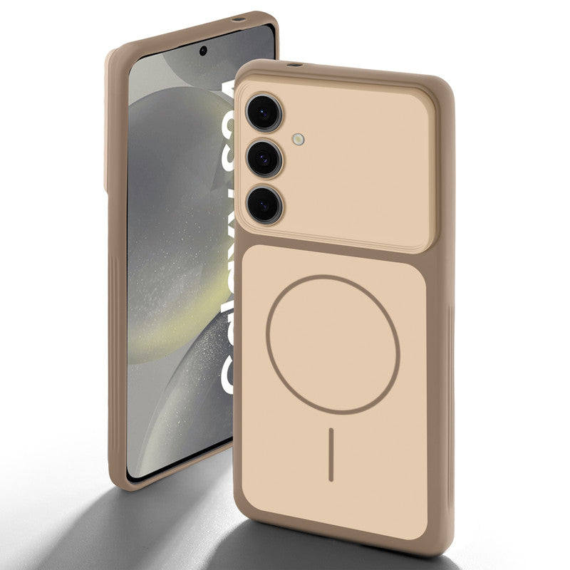 Dual tone silicone Brown back cover for Samsung S24 5G showing camera protection and design