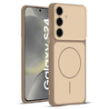Full protective dual tone Brown silicone case for Samsung S24 5G showing front and back design coverage