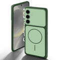 Dual tone silicone Green back cover for Samsung S24 5G showing camera protection and design