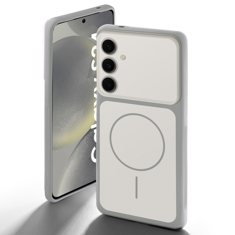 Dual tone silicone White back cover for Samsung S24 5G showing camera protection and design