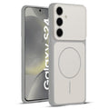 Full protective dual tone White silicone case for Samsung S24 5G showing front and back design coverage
