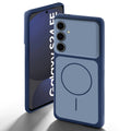 Dual tone silicone Blue back cover for Samsung S24 FE 5G showing camera protection and design