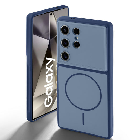 Dual tone silicone Blue back cover for Samsung S24 Ultra 5G showing camera protection and design