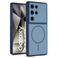 Full protective dual tone Blue silicone case for Samsung S24 Ultra 5G showing front and back design coverage
