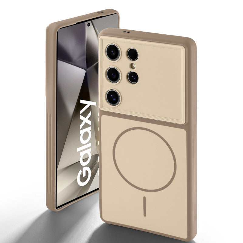 Dual tone silicone Brown back cover for Samsung S24 Ultra 5G showing camera protection and design