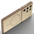 Slim silicone Brown phone case for Samsung S24 Ultra 5G side angle view showing grip texture and precise cutouts
