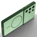 Slim silicone Green phone case for Samsung S24 Ultra 5G side angle view showing grip texture and precise cutouts