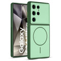 Full protective dual tone Green silicone case for Samsung S24 Ultra 5G showing front and back design coverage