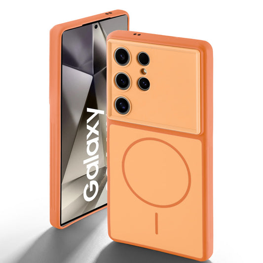 Dual tone silicone Orange back cover for Samsung S24 Ultra 5G showing camera protection and design