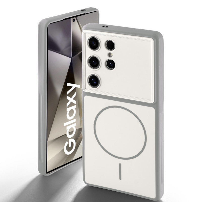 Dual tone silicone White back cover for Samsung S24 Ultra 5G showing camera protection and design
