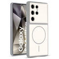 Full protective dual tone White silicone case for Samsung S24 Ultra 5G showing front and back design coverage