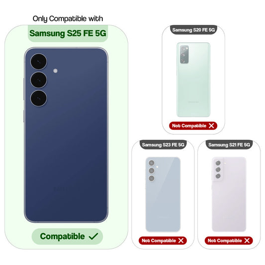 Shockproof Hybrid Transparent Phone Case For Samsung S25 FE 5G with Hard Back and Soft Bumper for Maximum Protection