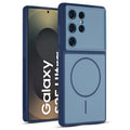 Full protective dual tone Blue silicone case for Samsung S25 Ultra 5G showing front and back design coverage