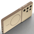 Slim silicone Brown phone case for Samsung S25 Ultra 5G side angle view showing grip texture and precise cutouts
