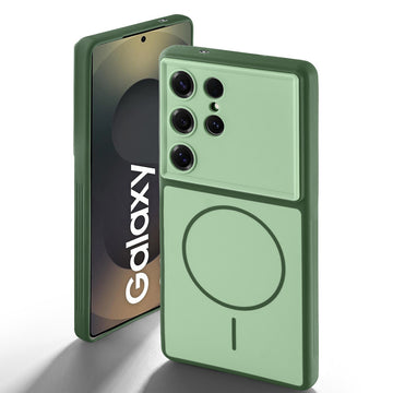 Dual tone silicone Green back cover for Samsung S25 Ultra 5G showing camera protection and design