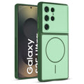 Full protective dual tone Green silicone case for Samsung S25 Ultra 5G showing front and back design coverage