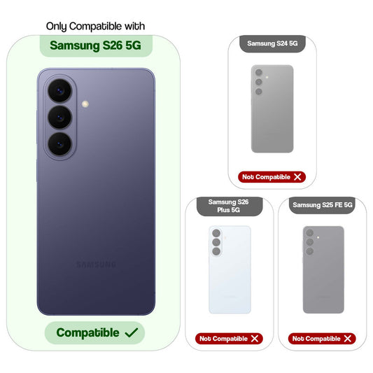 Shockproof Hybrid Transparent Phone Case For Samsung S26 5G with Hard Back and Soft Bumper for Maximum Protection