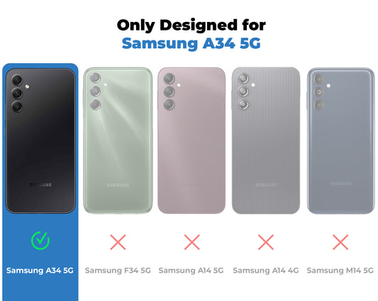 Silicone Frame Transparent Hard Back Cover for Samsung A34 5G