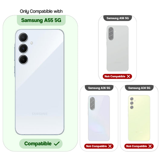 Transparent Shockproof Phone Back Cover Case With Raised Edges For Samsung A55 5G