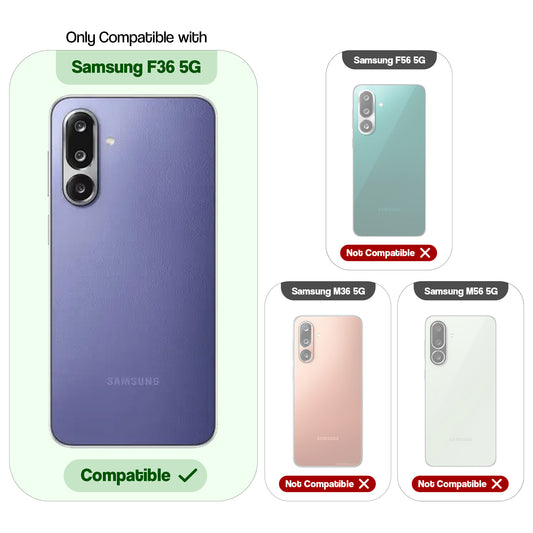 Crystal Clear Anti-Yellow Transparent Back Cover Case With Camera Ring Protection for Samsung F36 5G