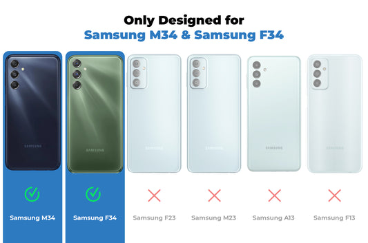 Silicone Frame Transparent Hard Back Cover for Samsung M34 5G