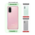 Clear hard back case compatibility guide showing fit for Samsung S20 and not compatible with other models
