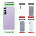 Clear hard back case compatibility guide showing fit for Samsung S22 5G and not compatible with other models