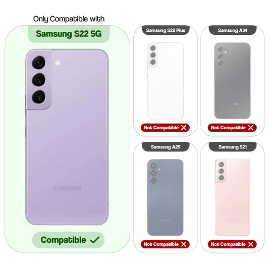 Frosted Sleek Matte Wireless Charging Support Back Cover Case For Samsung S22 5G With Raised Camera Protection