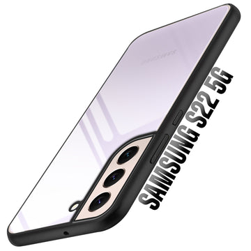Premium Silicon Soft Framed Case with Clear Back Cover for Samsung S22 5G