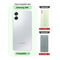 Clear hard back case compatibility guide showing fit for Samsung A06 5G and not compatible with other models