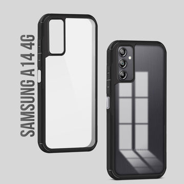 Silicone Frame Transparent Hard Back Cover for Samsung A14 4G